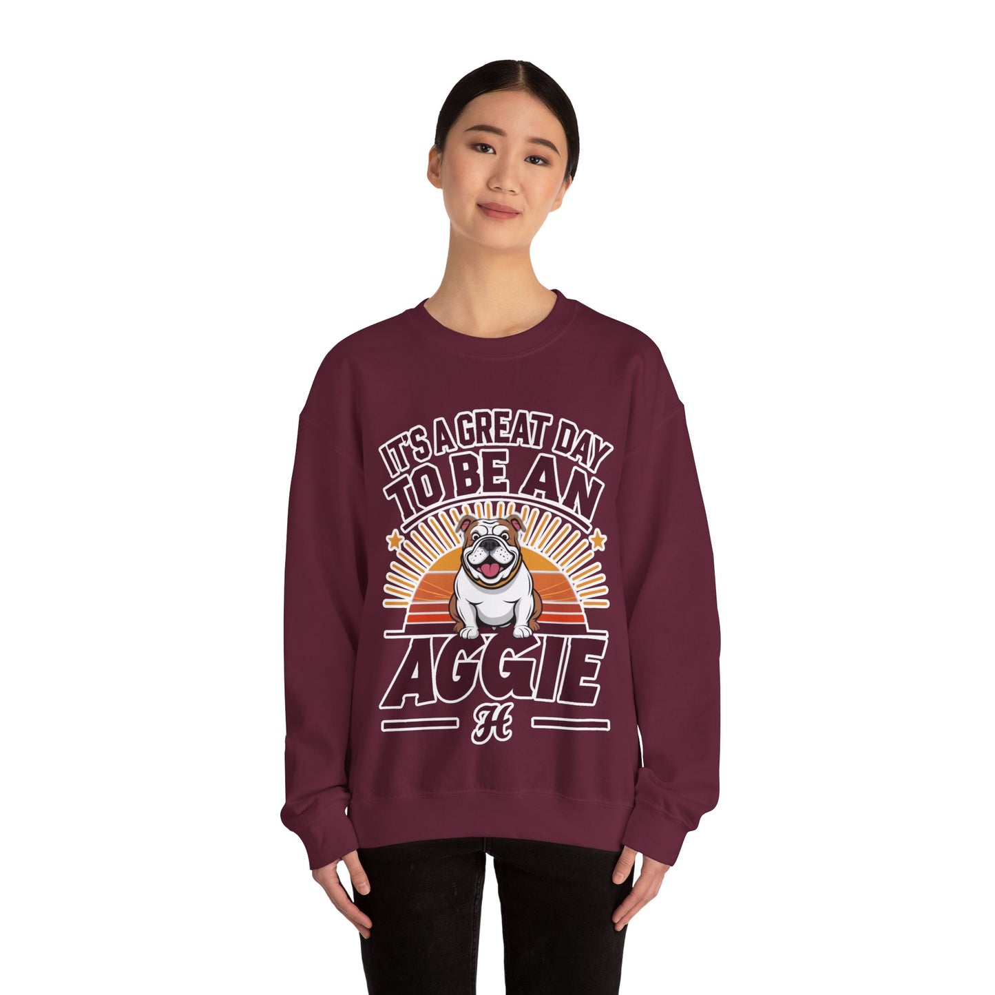 Adult Crewneck Sweatshirt \ It's a Great Day to be an Aggie! \ GDA3