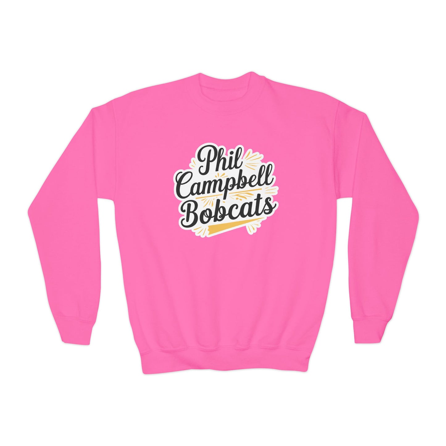 Youth Crewneck Sweatshirt — "Phil Campbell Bobcats" School Spirit Pullover