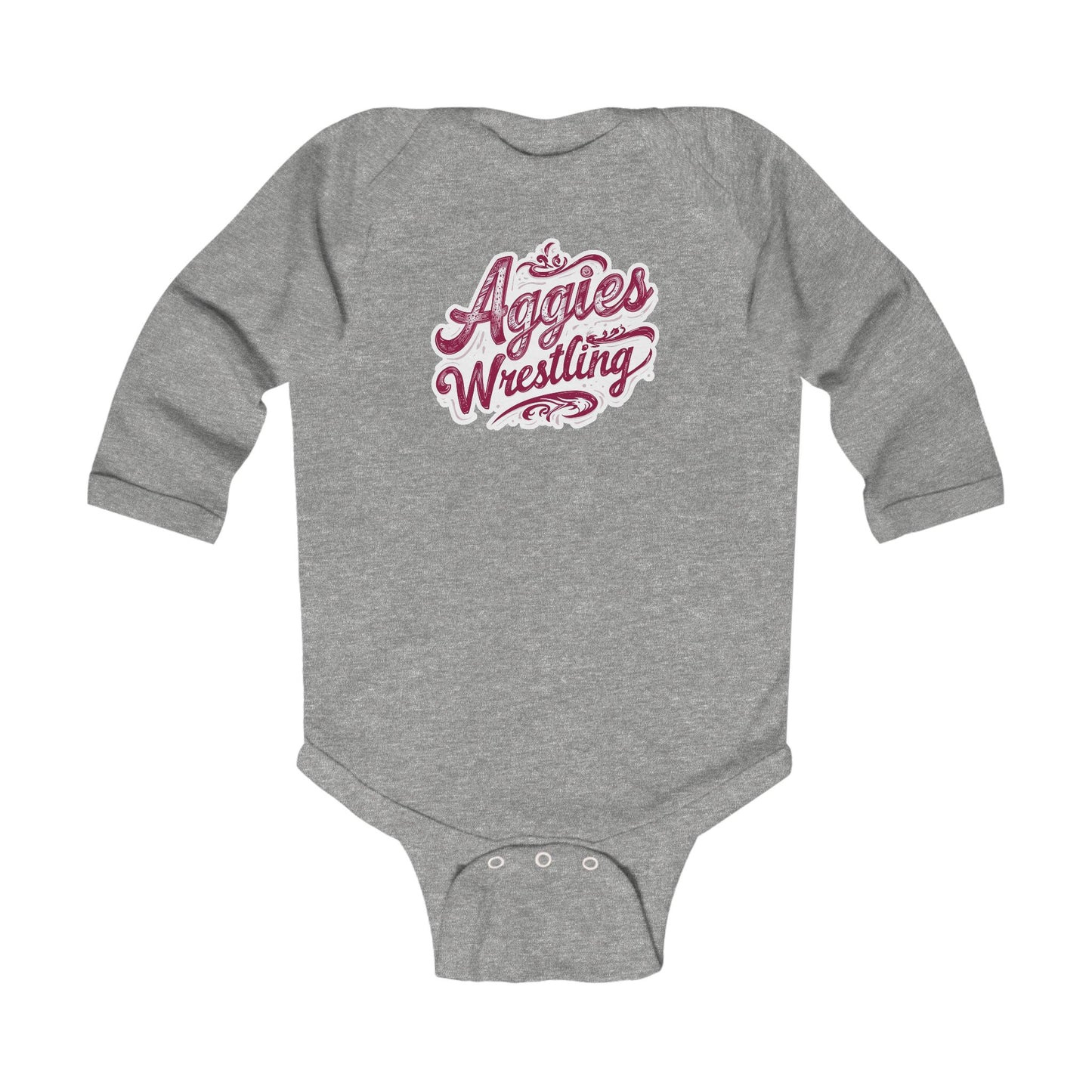 Long Sleeve Baby Bodysuit \ Hamilton Aggies Wrestling \ HAWG2