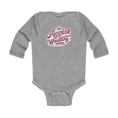 Long Sleeve Baby Bodysuit \ Hamilton Aggies Wrestling \ HAWG2