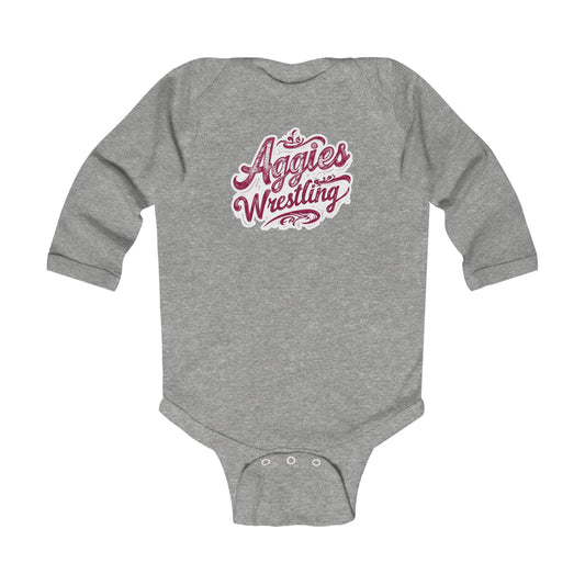 Long Sleeve Baby Bodysuit \ Hamilton Aggies Wrestling \ HAWG2