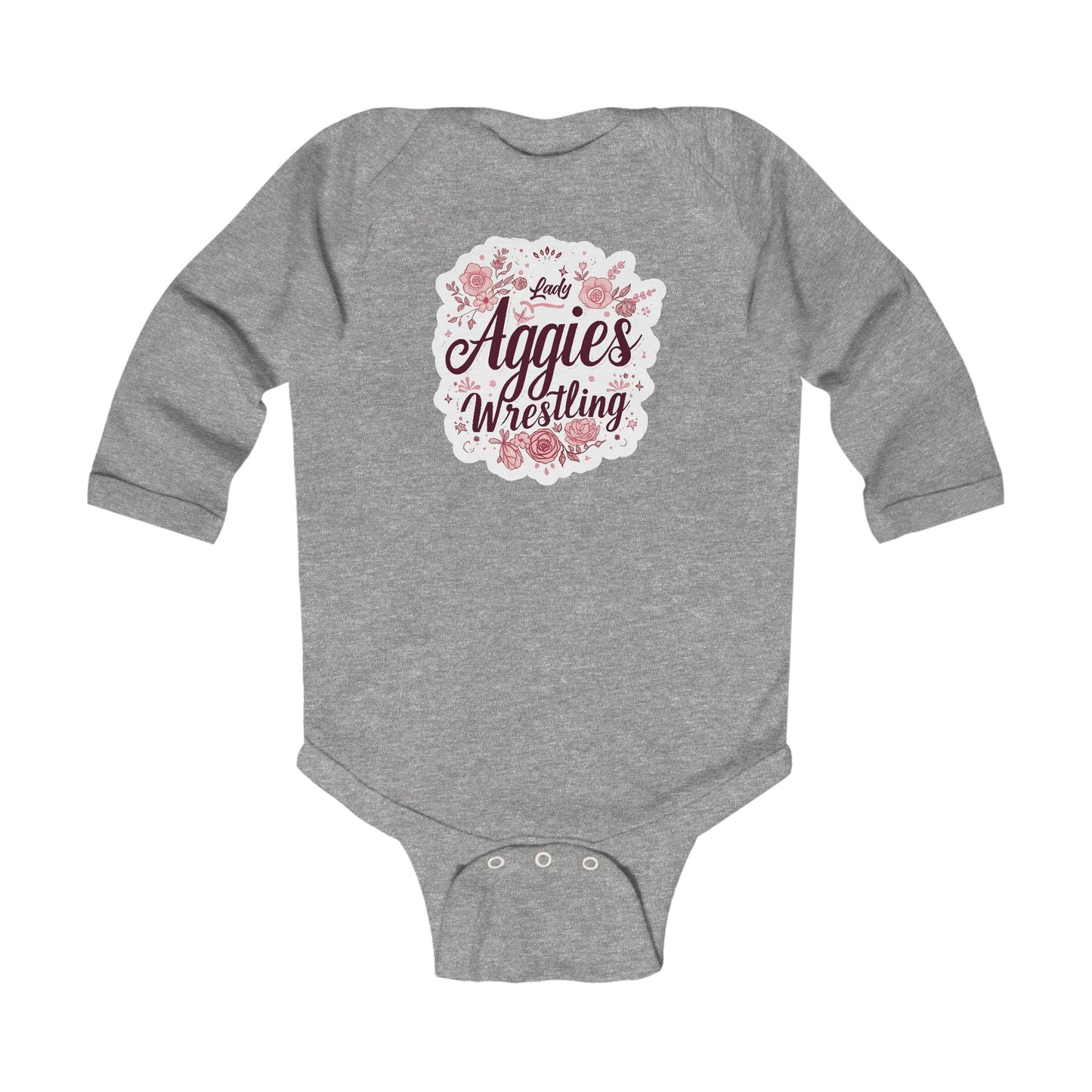 Long Sleeve Baby Bodysuit \ Hamilton Aggies Wrestling \ HAWG1