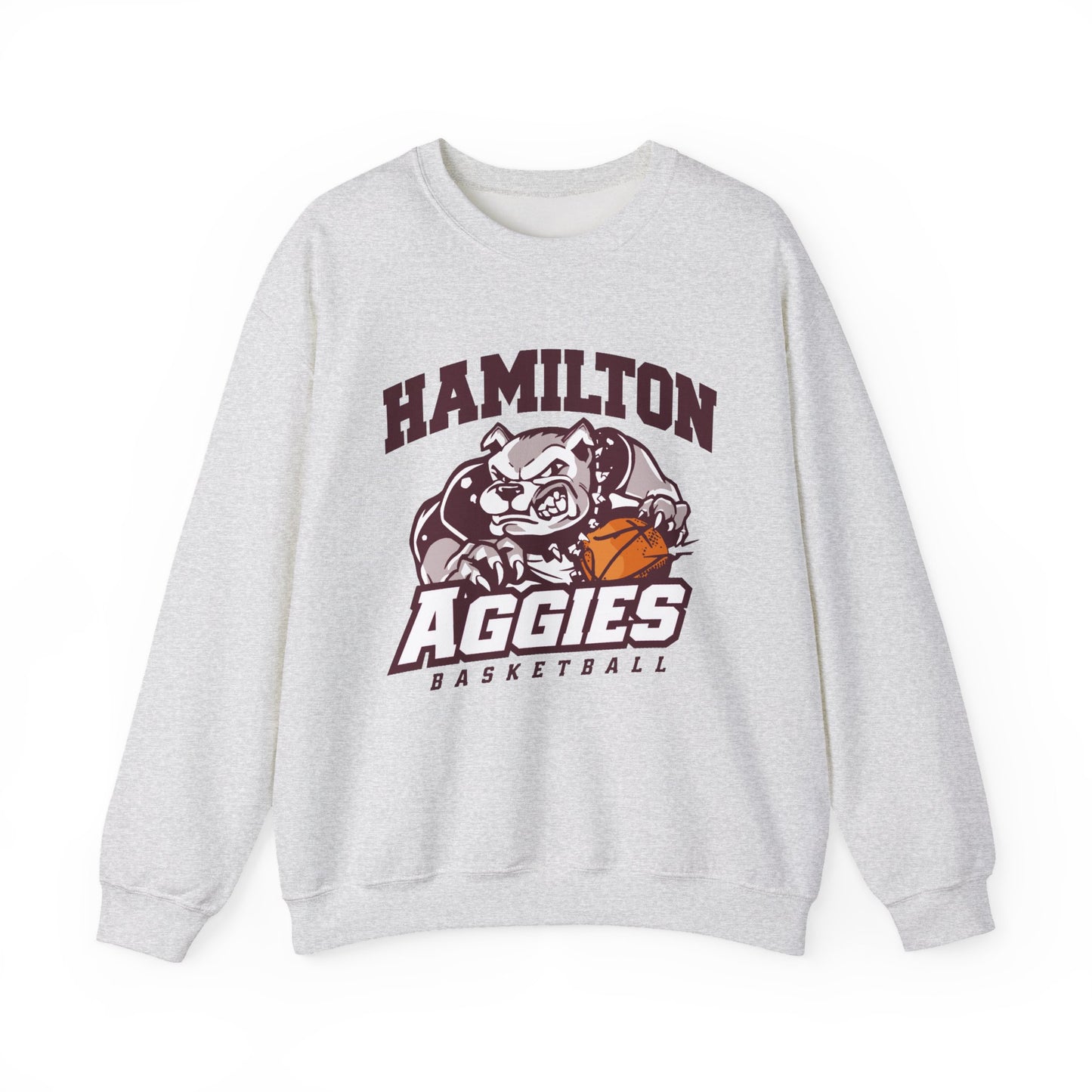Adult Crewneck Sweatshirt \ Hamilton Aggies Basketball \ HABK1