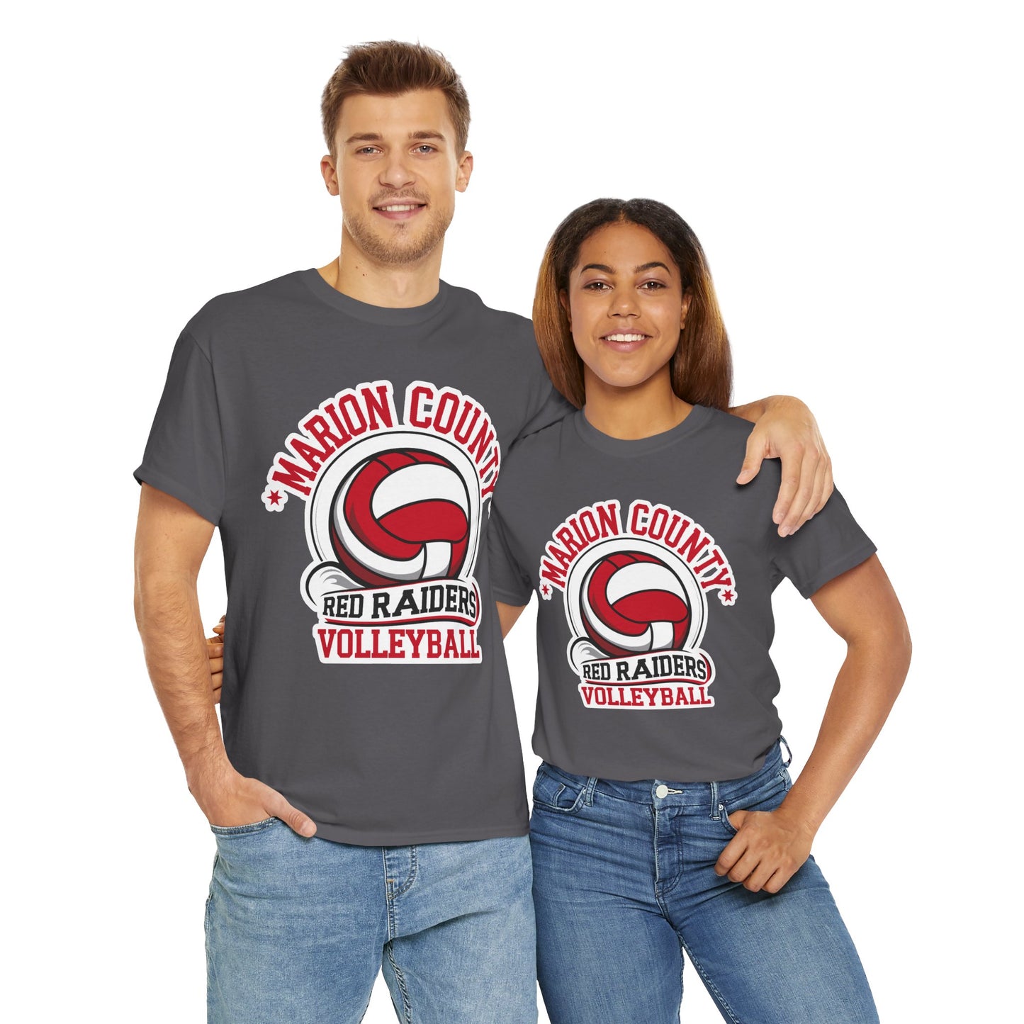 Adult Tee \ Marion County Red Raiders Volleyball \ MCV1
