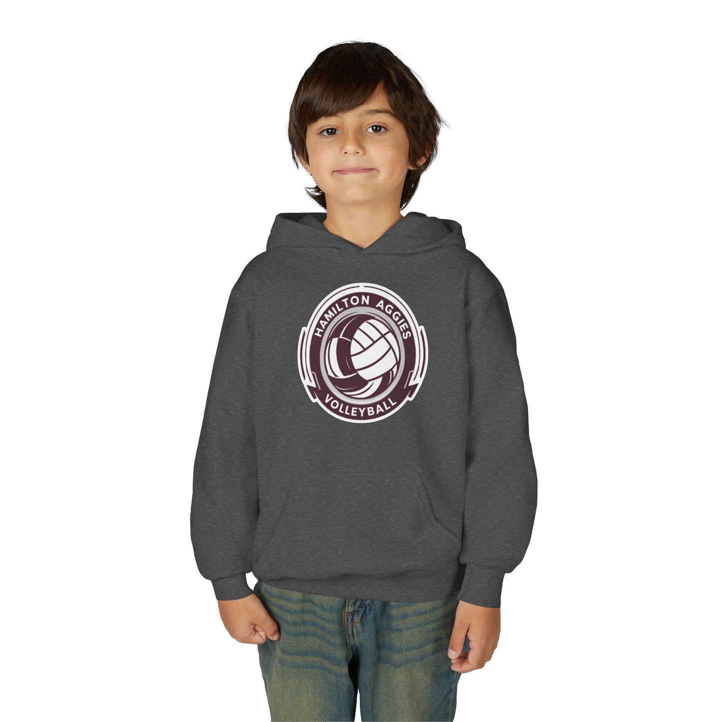 Youth Hoodie Sweatshirt \ Hamilton Aggies Volleyball \ HAV1