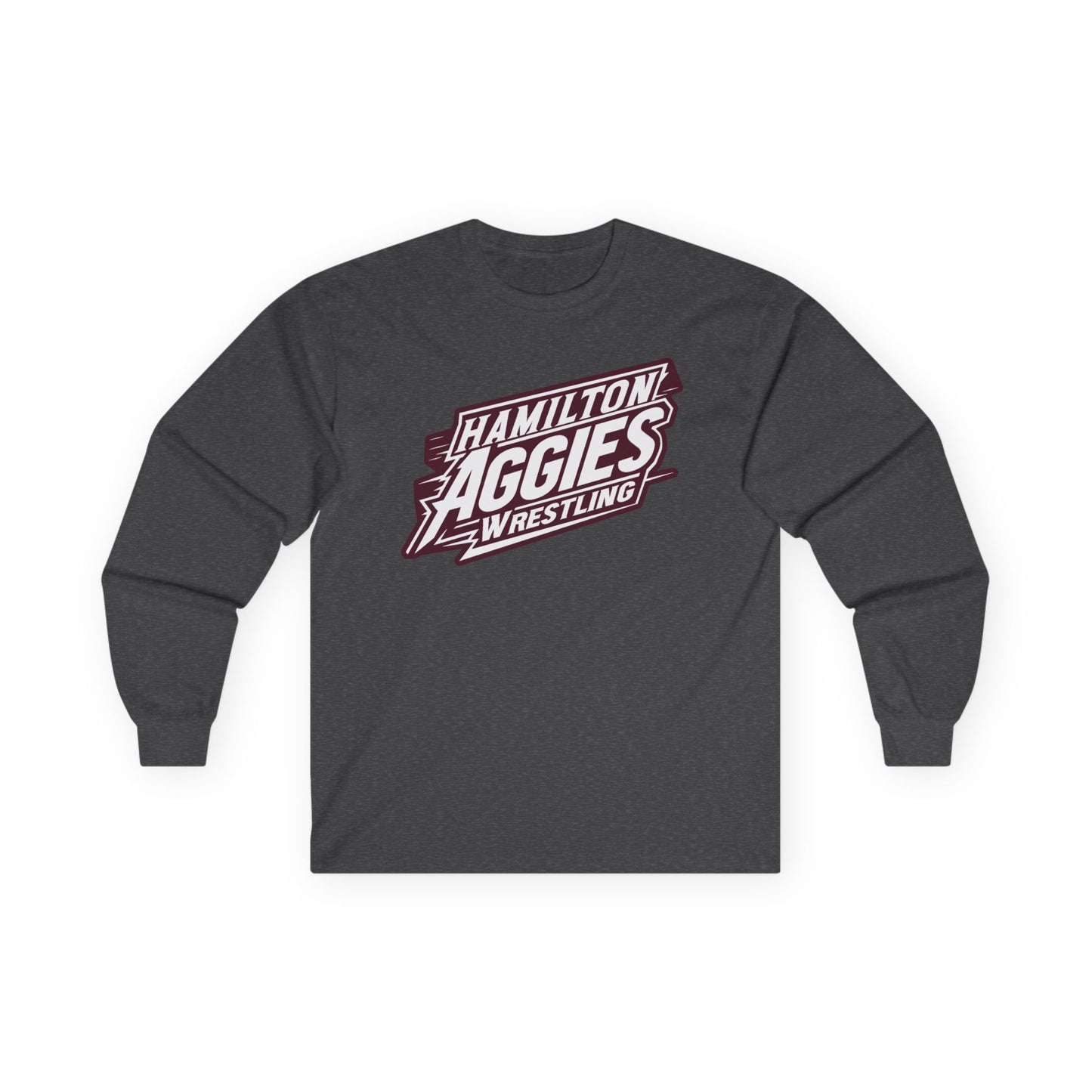 Adult Long Sleeve Tee \ Hamilton Aggies Wrestling \ HAW1