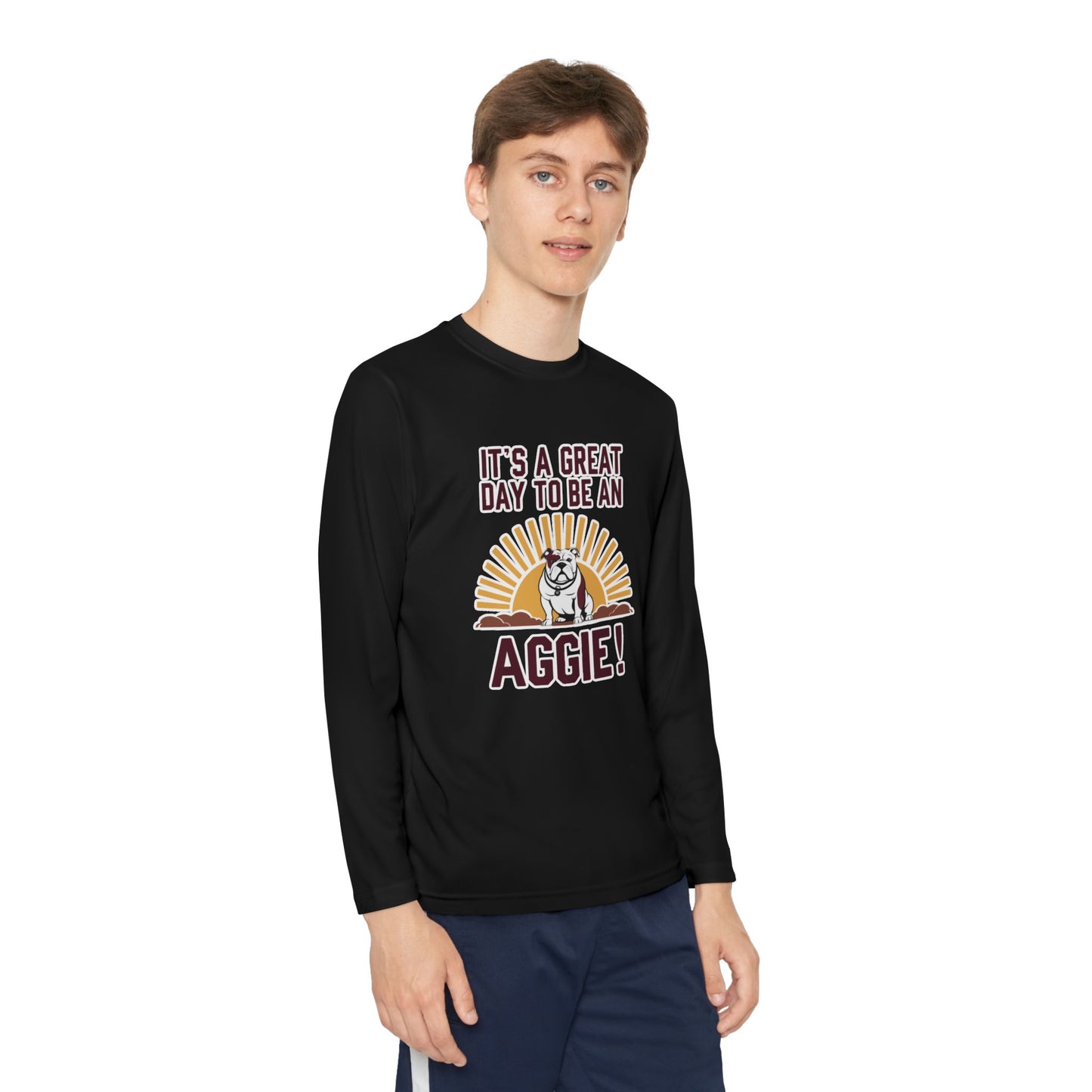 Youth Long Sleeve Tee \ It's a Great Day to be an Aggie! \ GDA4