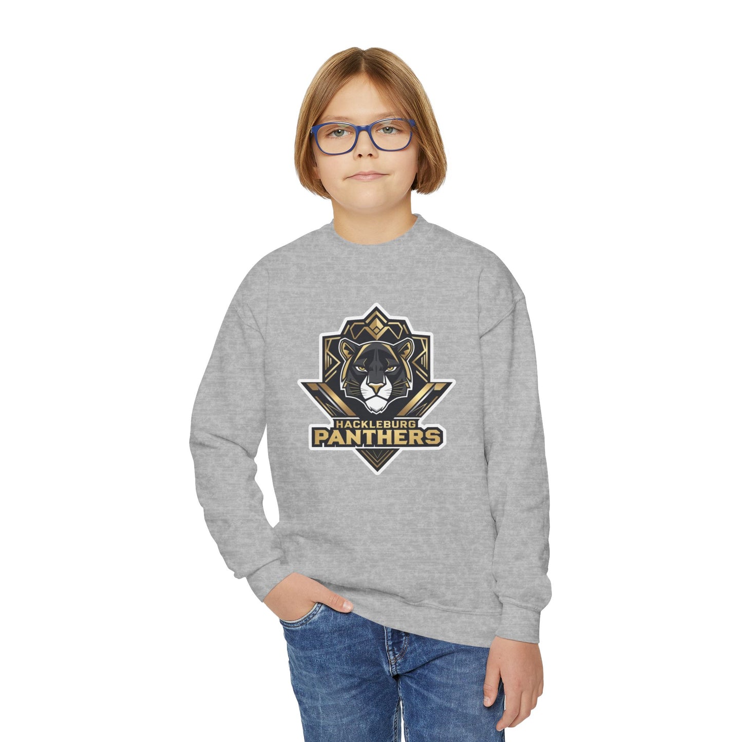 Youth Crewneck Sweatshirt \ Hackleburg Panthers \ HP1