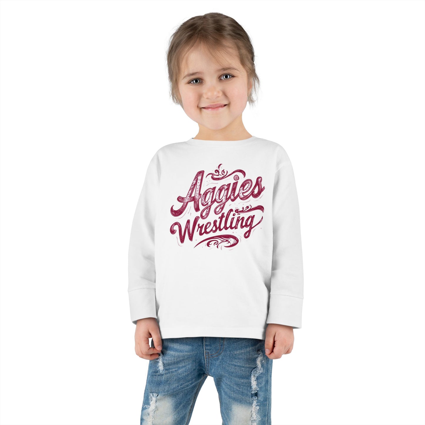 Toddler Long Sleeve Tee \ Hamilton Aggies Wrestling \ HAWG2