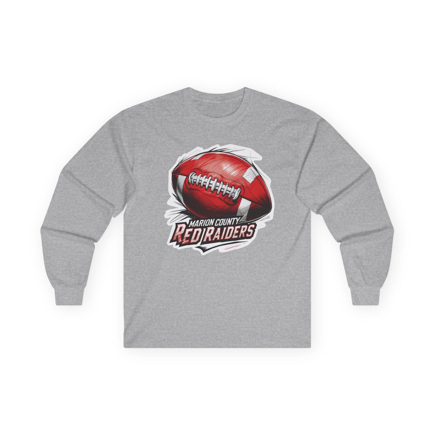 Adult Long Sleeve Tee \ Marion County Red Raiders Football \ MCF1