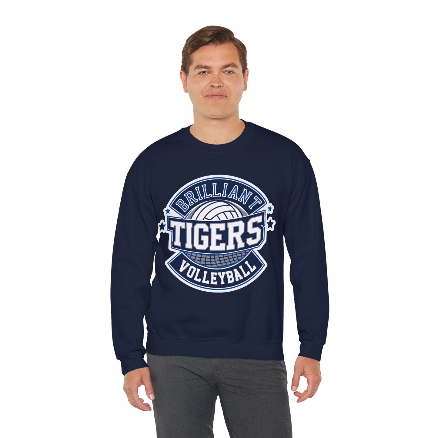 Adult Crewneck Sweatshirt \ Brilliant Tigers Volleyball \ BTV1
