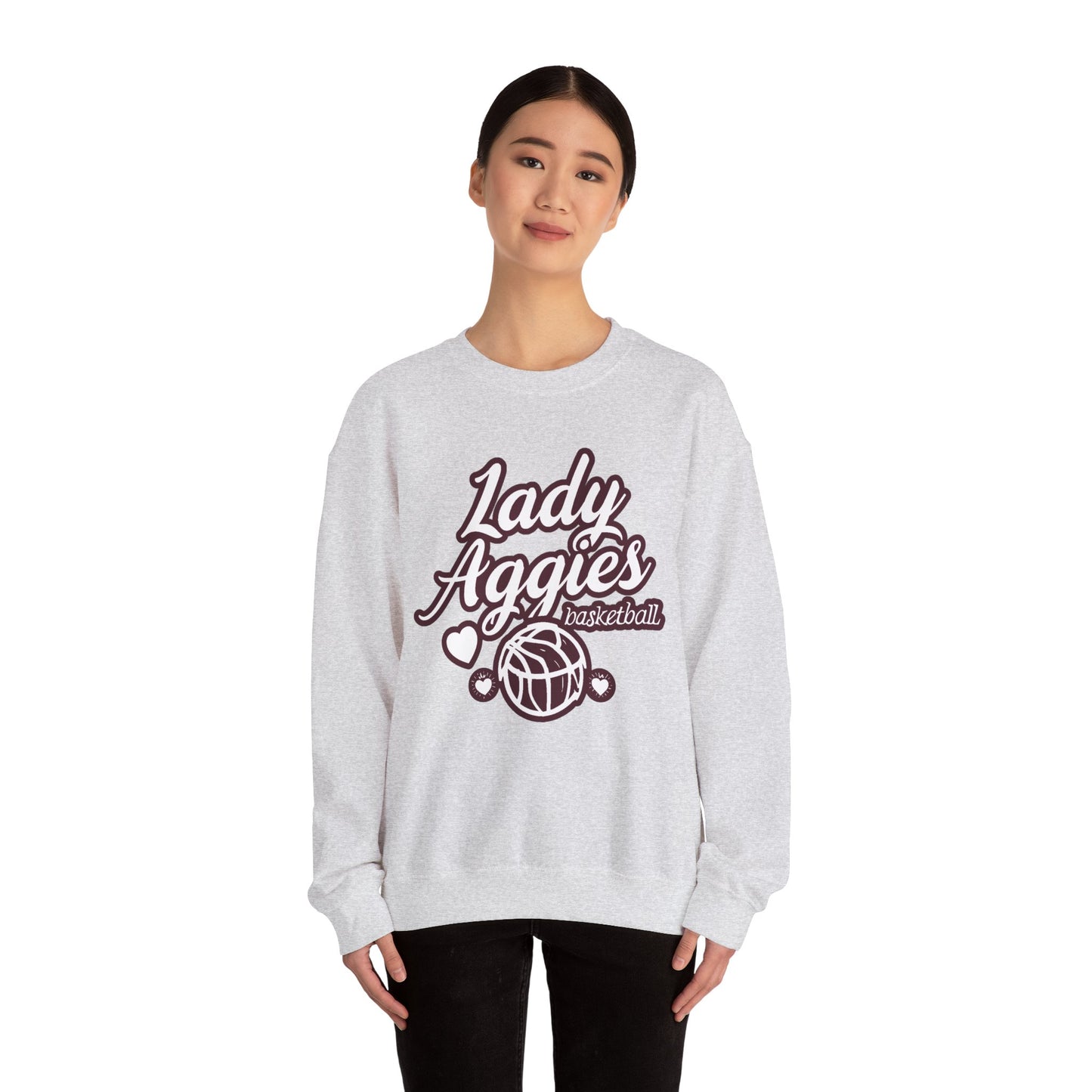 Adult Crewneck Sweatshirt \ Hamilton Aggies Basketball \ HABKG2
