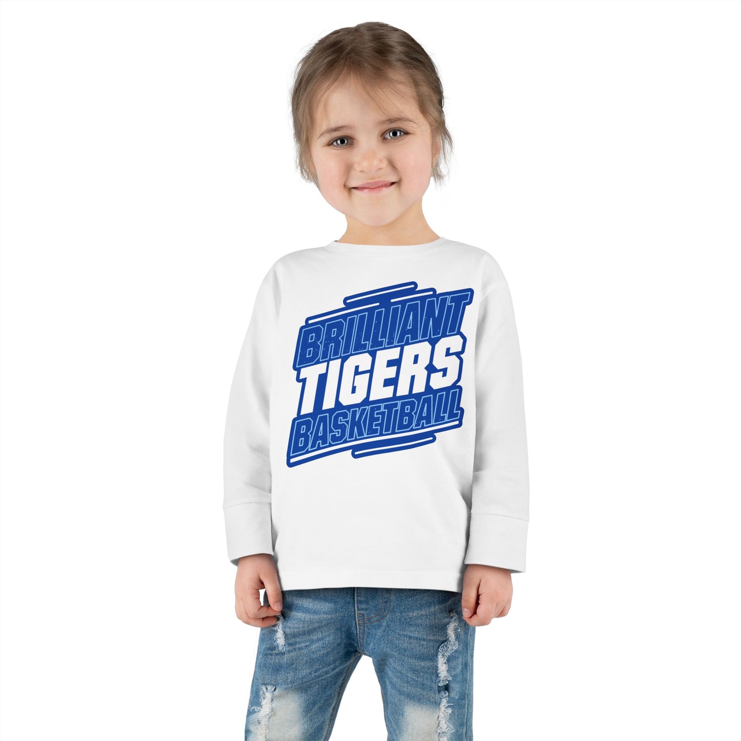 Toddler Long Sleeve Tee \ Brilliant Tigers Basketball \ BTBK2