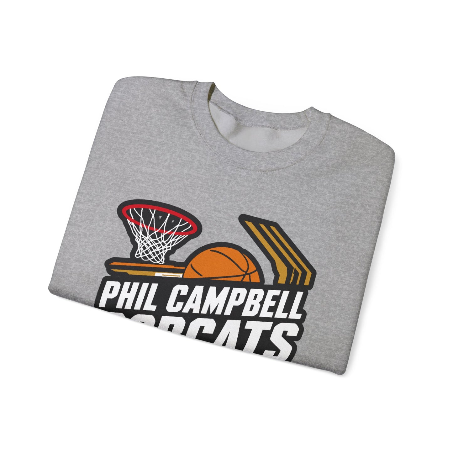 Adult Crewneck Sweatshirt \ Phil Campbell Bobcats Basketball \ PCBBK1