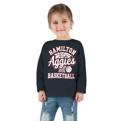 Toddler Long Sleeve Tee \ Hamilton Aggies Basketball \ HABBG1