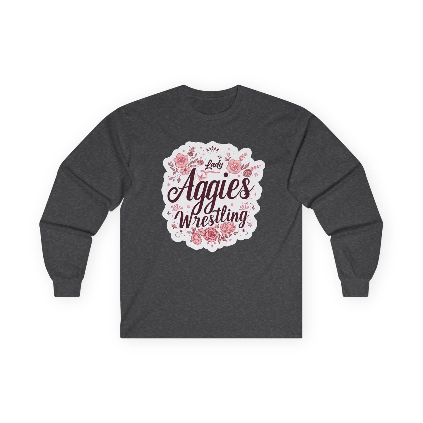 Adult Long Sleeve Tee \ Hamilton Aggies Wrestling \ HAWG1