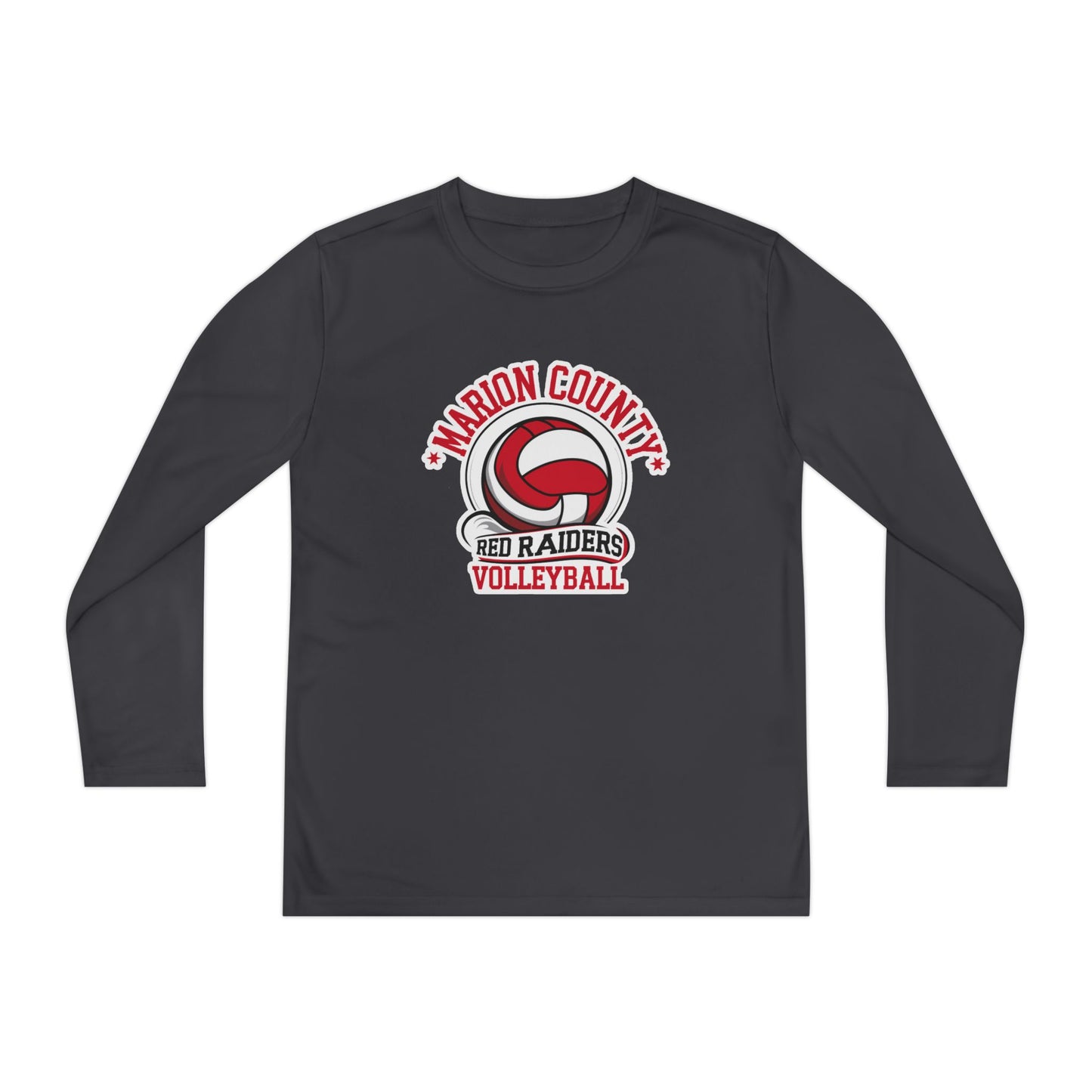 Youth Long Sleeve Tee \ Marion County Red Raiders Volleyball \ MCV1
