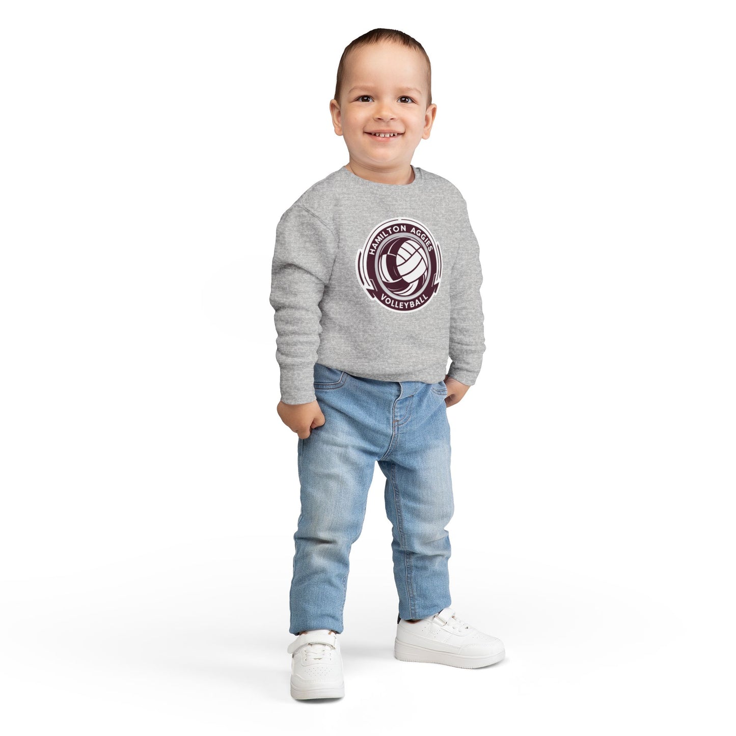 Toddler Crewneck Sweatshirt \ Hamilton Aggies Volleyball \ HAV1