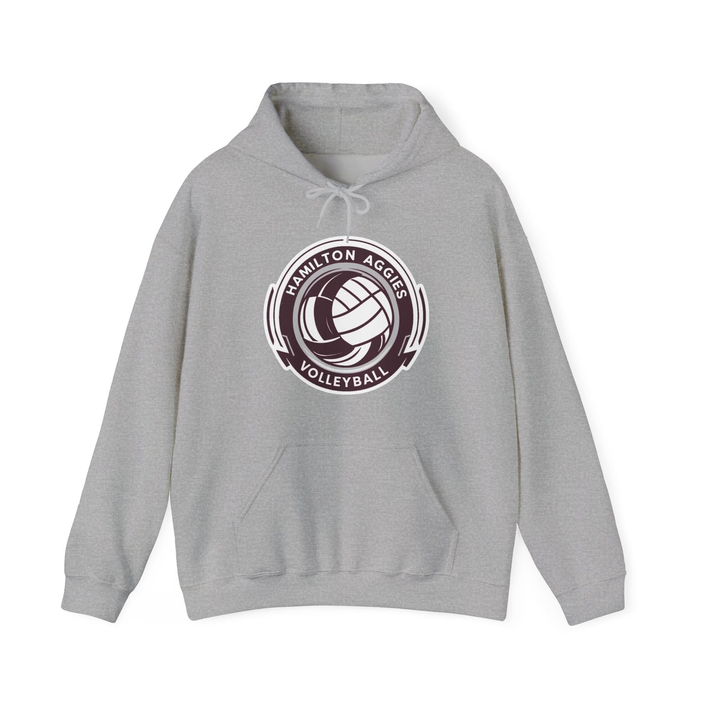 Adult Hoodie Sweatshirt \ Hamilton Aggies Volleyball \ HAV1