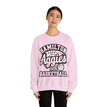 Adult Crewneck Sweatshirt \ Hamilton Aggies Basketball \ HABBG1