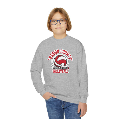 Youth Crewneck Sweatshirt \ Marion County Red Raiders Volleyball \ MCV1