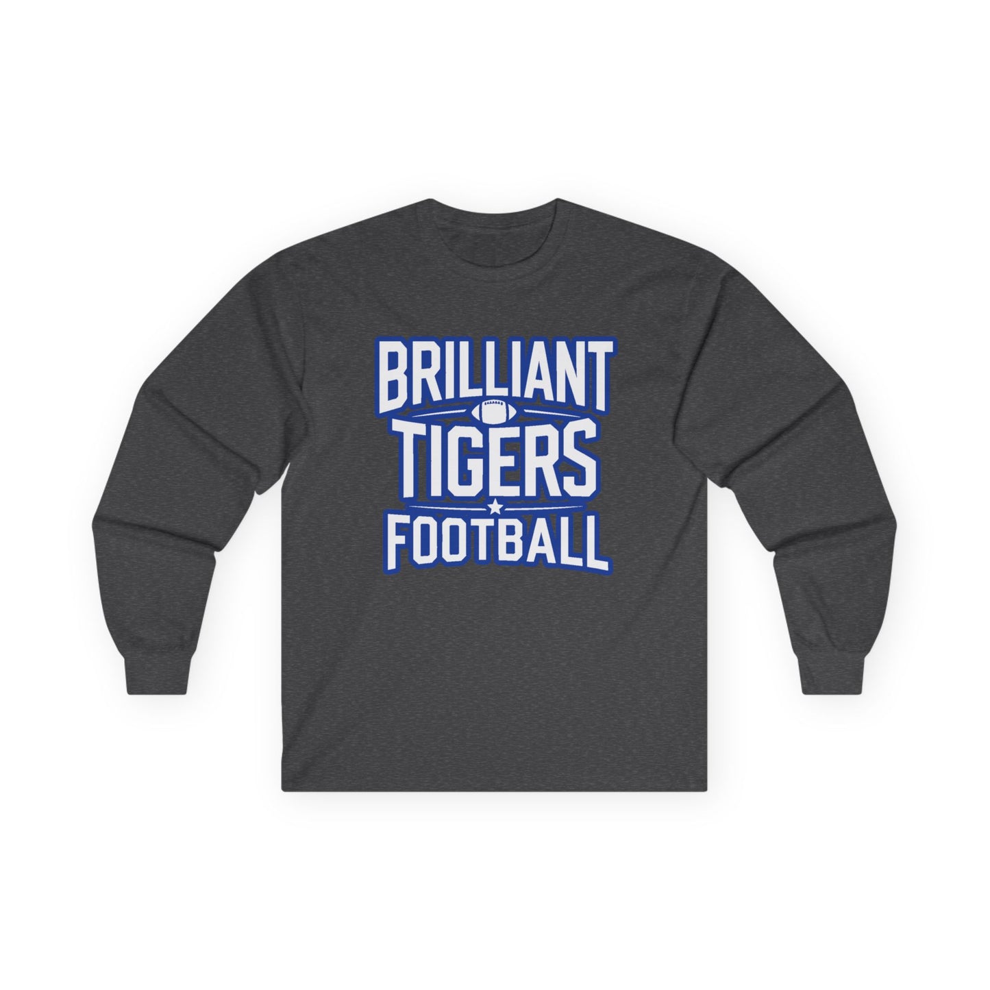 Adult Long Sleeve Tee \ Brilliant Tigers Football \ BTF1