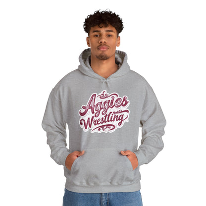 Adult Hoodie Sweatshirt \ Hamilton Aggies Wrestling \ HAWG2