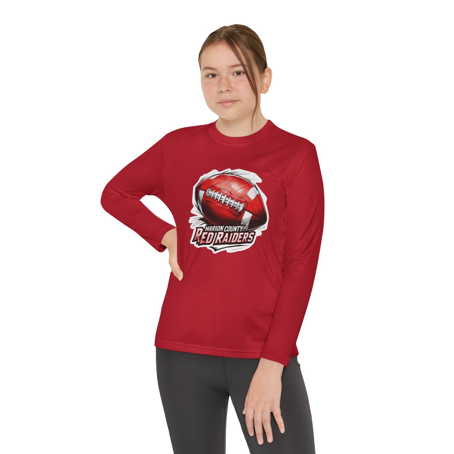 Youth Long Sleeve Tee \ Marion County Red Raiders Football \ MCF1