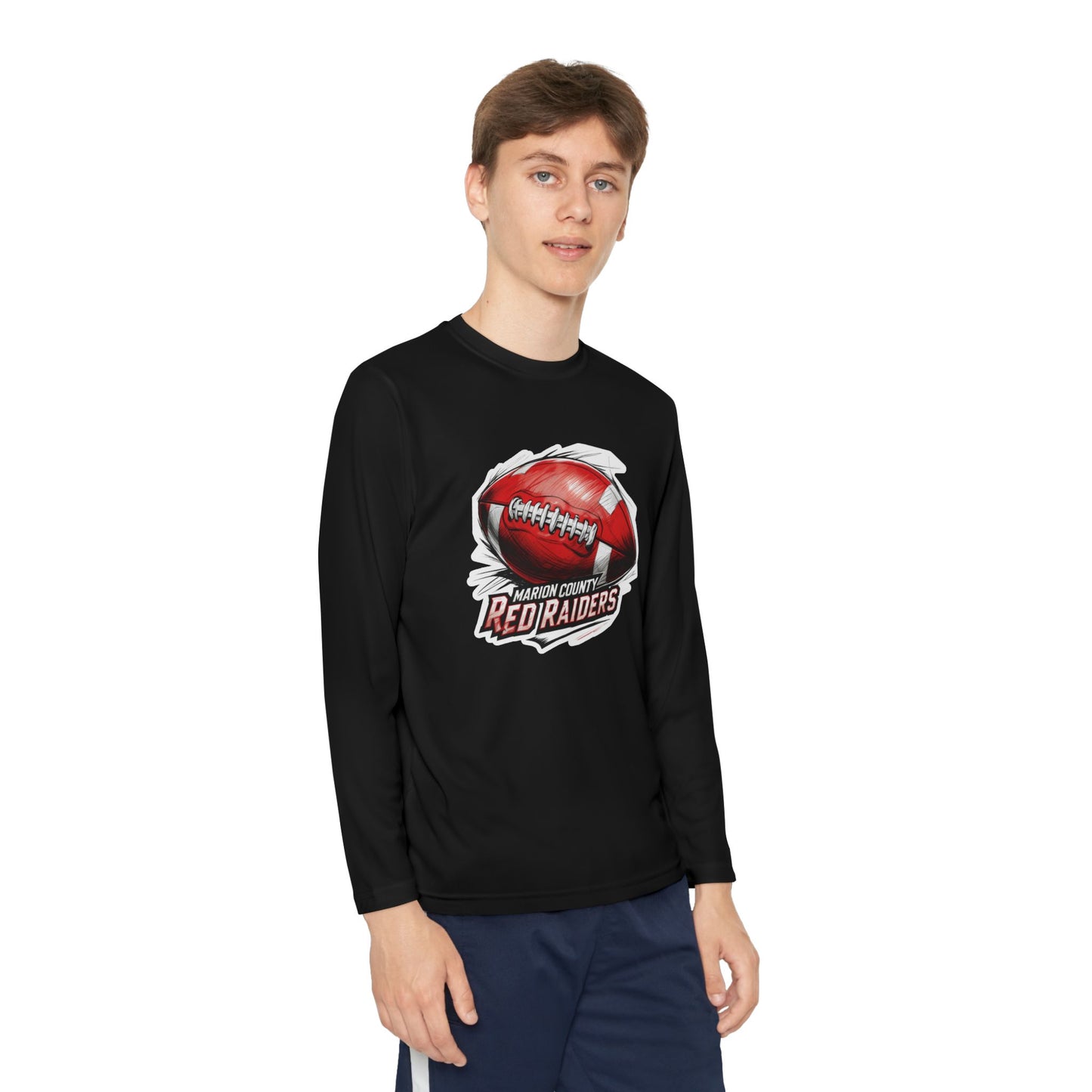 Youth Long Sleeve Tee \ Marion County Red Raiders Football \ MCF1