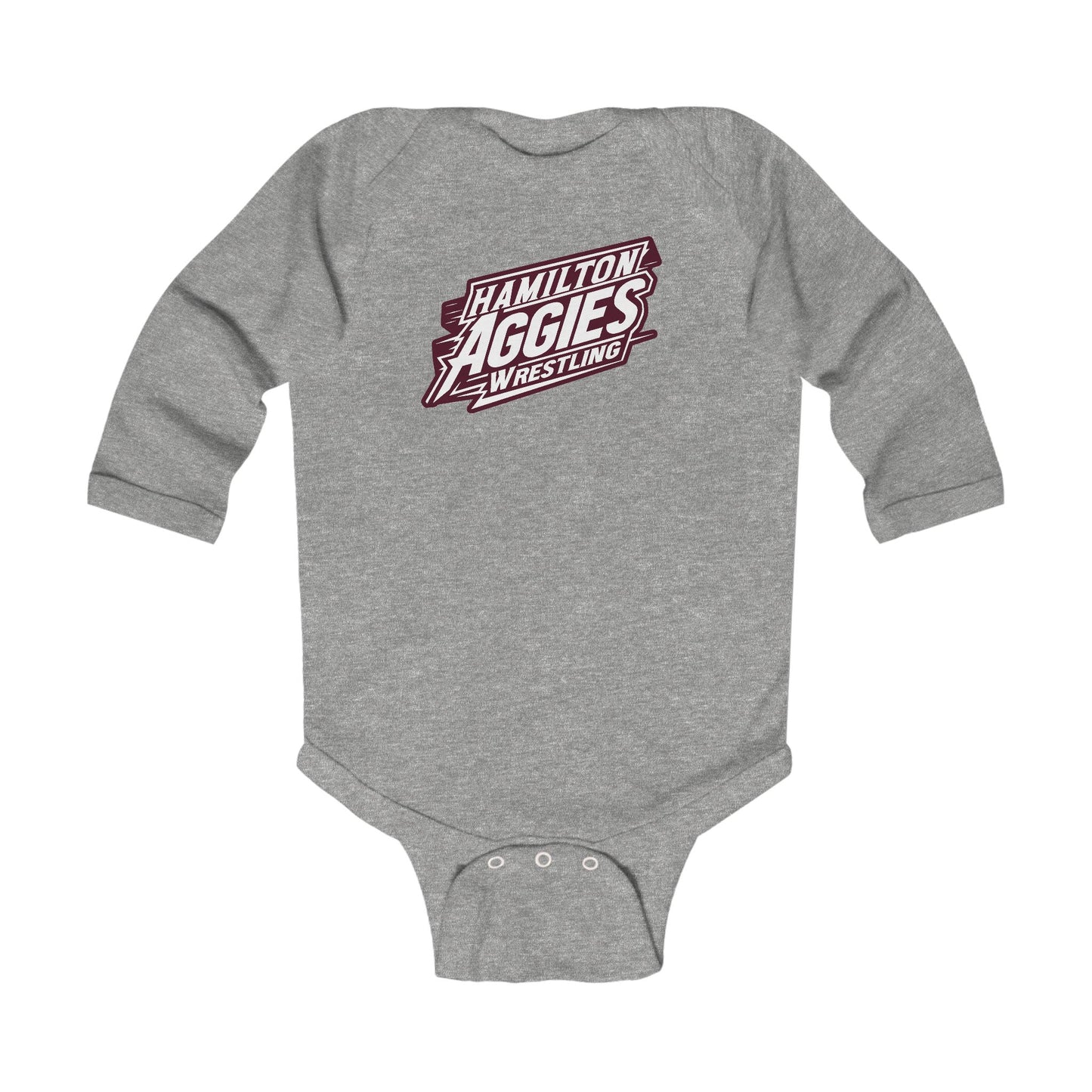 Long Sleeve Baby Bodysuit \ Hamilton Aggies Wrestling \ HAW1