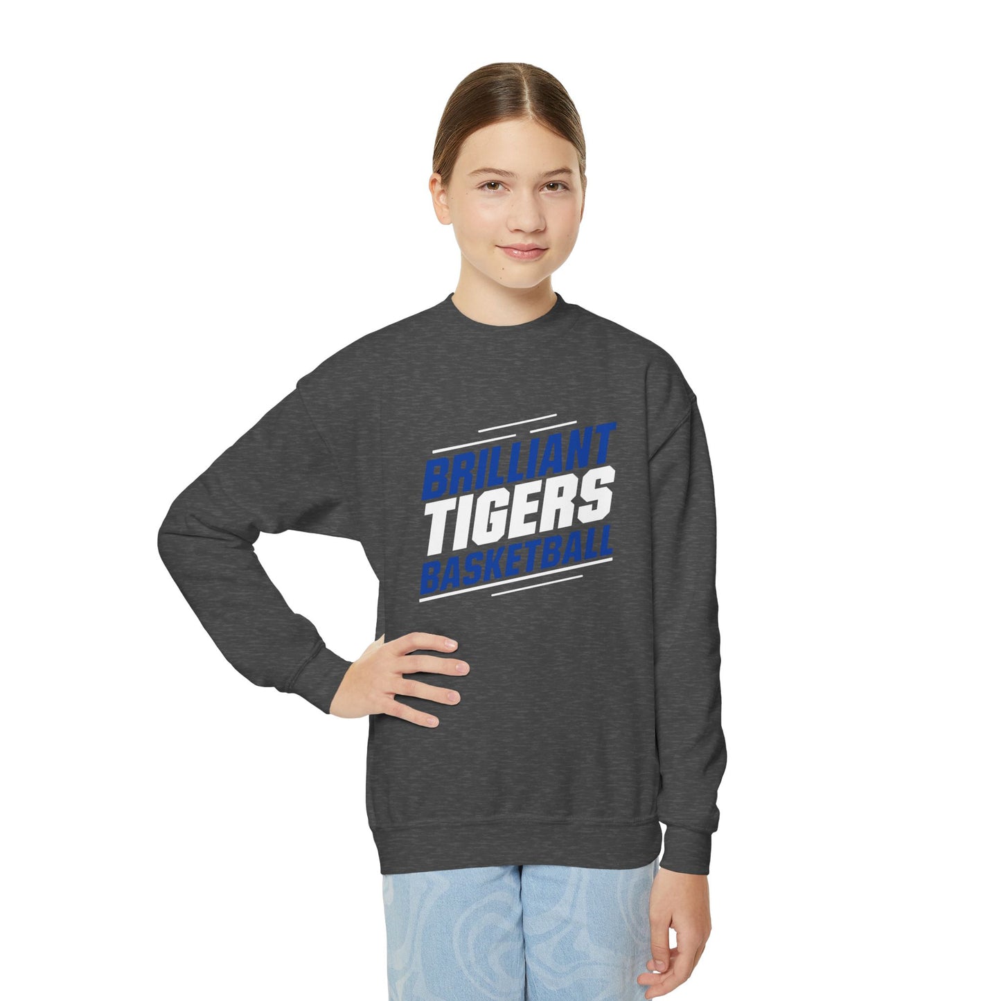 Youth Crewneck Sweatshirt \ Brilliant Tigers Basketball \ BTBK2