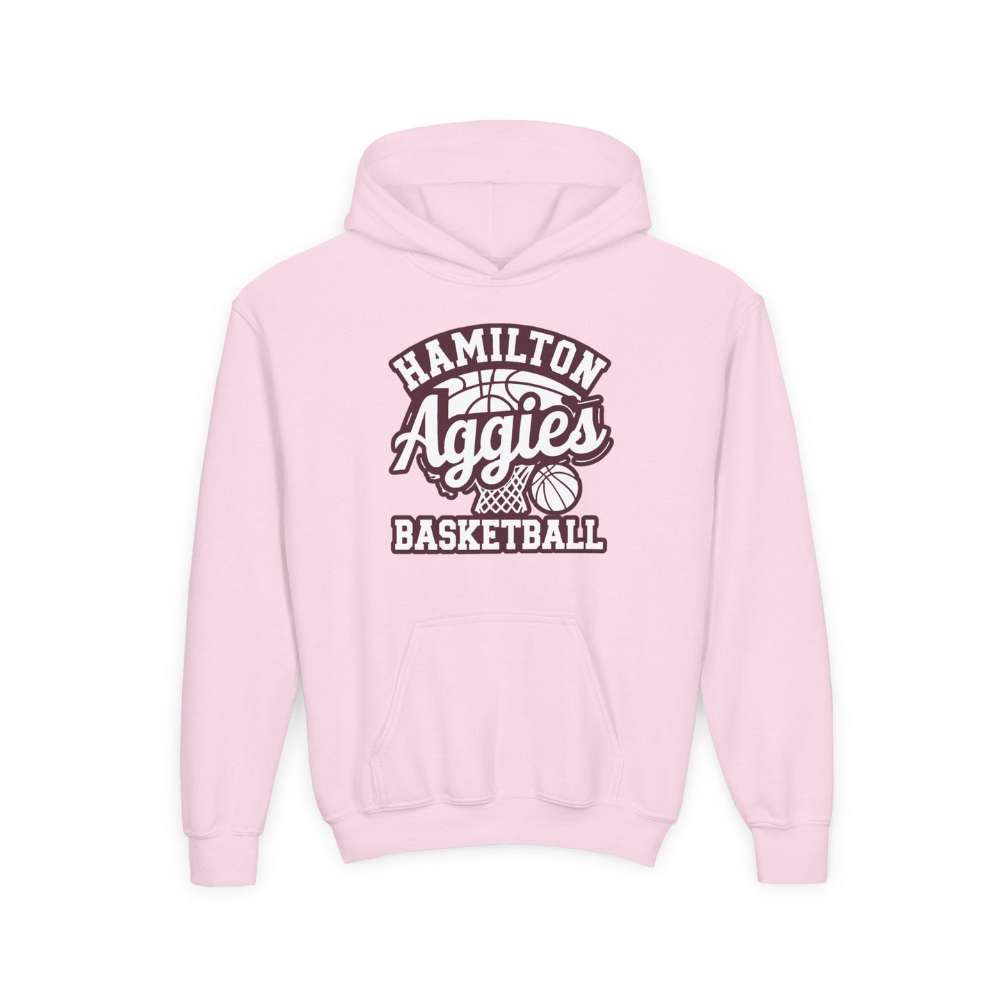 Youth Hoodie Sweatshirt \ Hamilton Aggies Basketball \ HABBG1