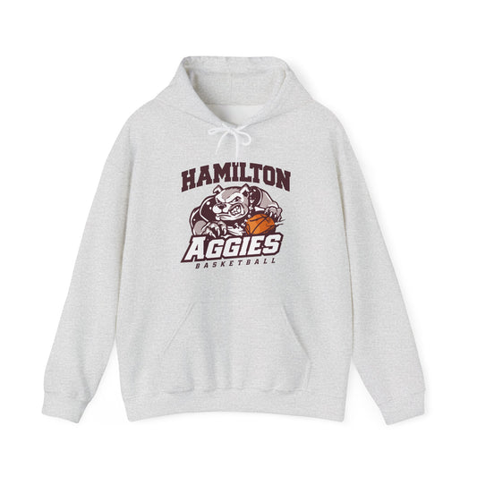 Adult Hoodie Sweatshirt \ Hamilton Aggies Basketball \ HABB1