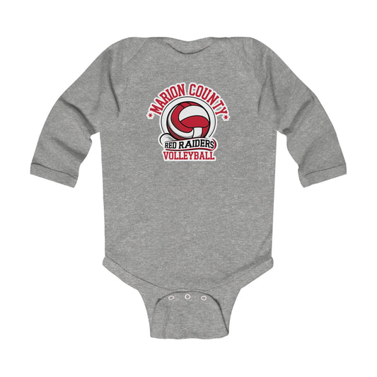 Long Sleeve Baby Bodysuit \ Marion County Red Raiders Volleyball \ MCV1