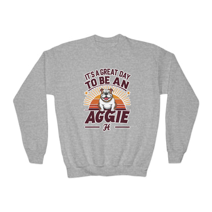 Youth Crewneck Sweatshirt \ It's a Great Day to be an Aggie! \ GDA2