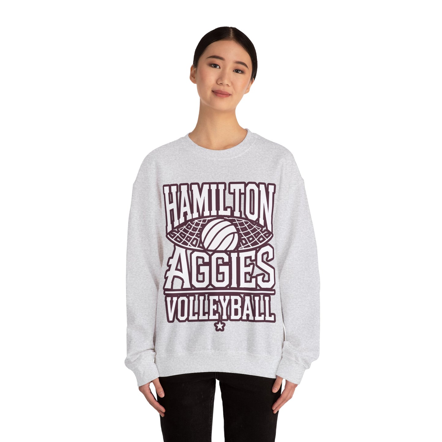 Adult Crewneck Sweatshirt \ Hamilton Aggies Volleyball \ HAV2