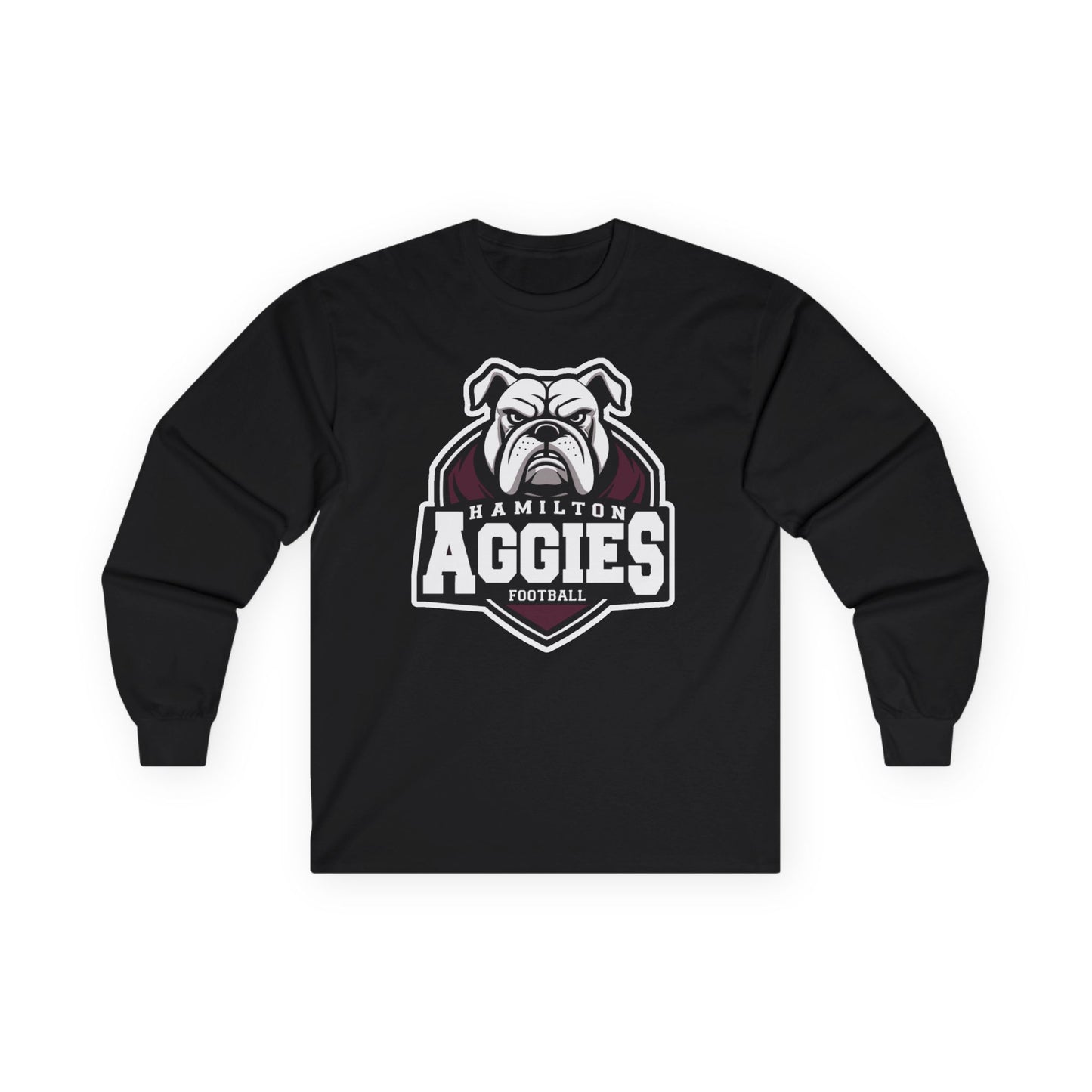 Adult Long Sleeve Tee \ Hamilton Aggies Football \ HAF2
