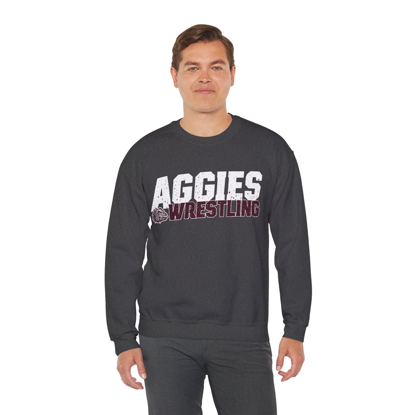 Adult Crewneck Sweatshirt \ Hamilton Aggies Wrestling \ HAW3