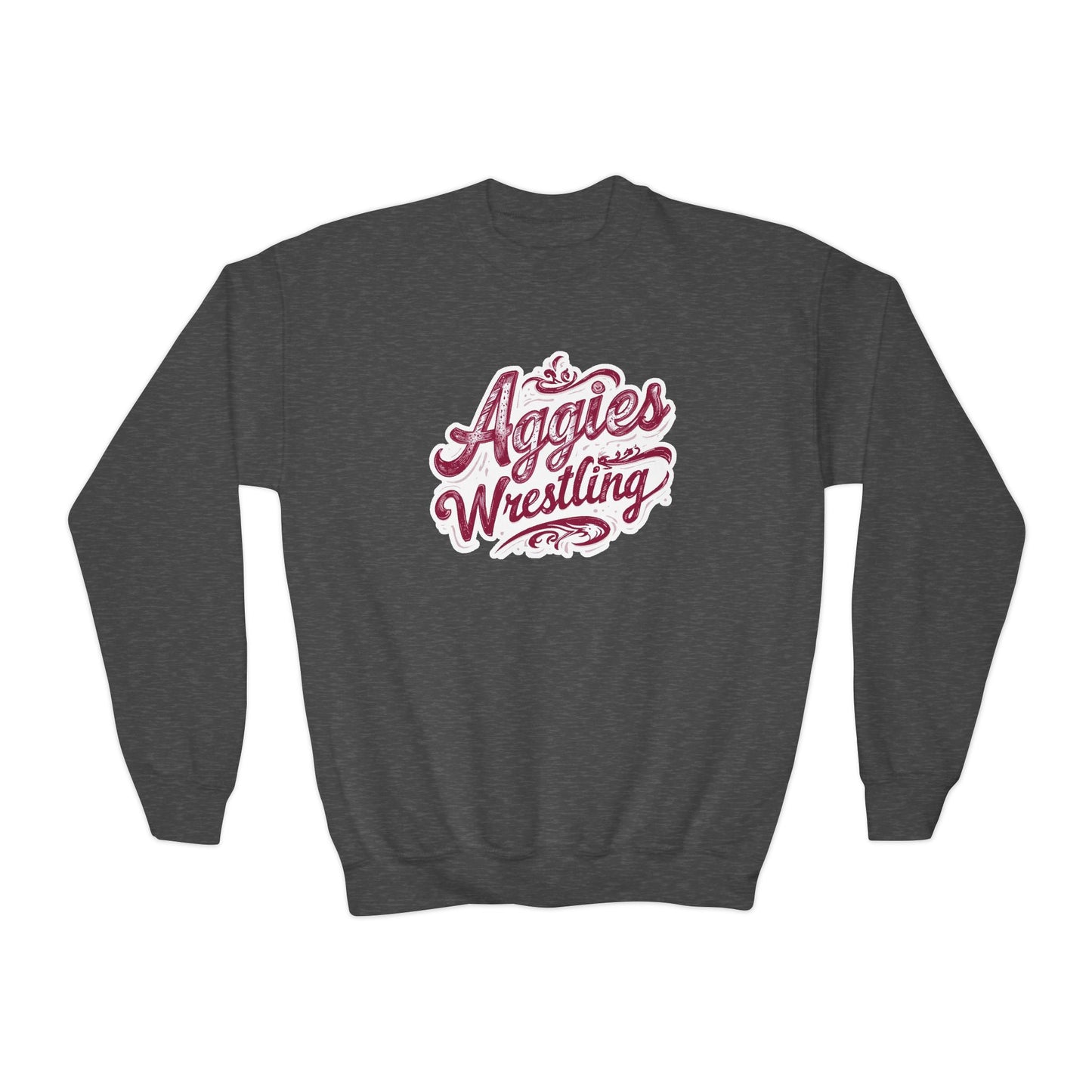 Youth Crewneck Sweatshirt \ Hamilton Aggies Wrestling \ HAWG2