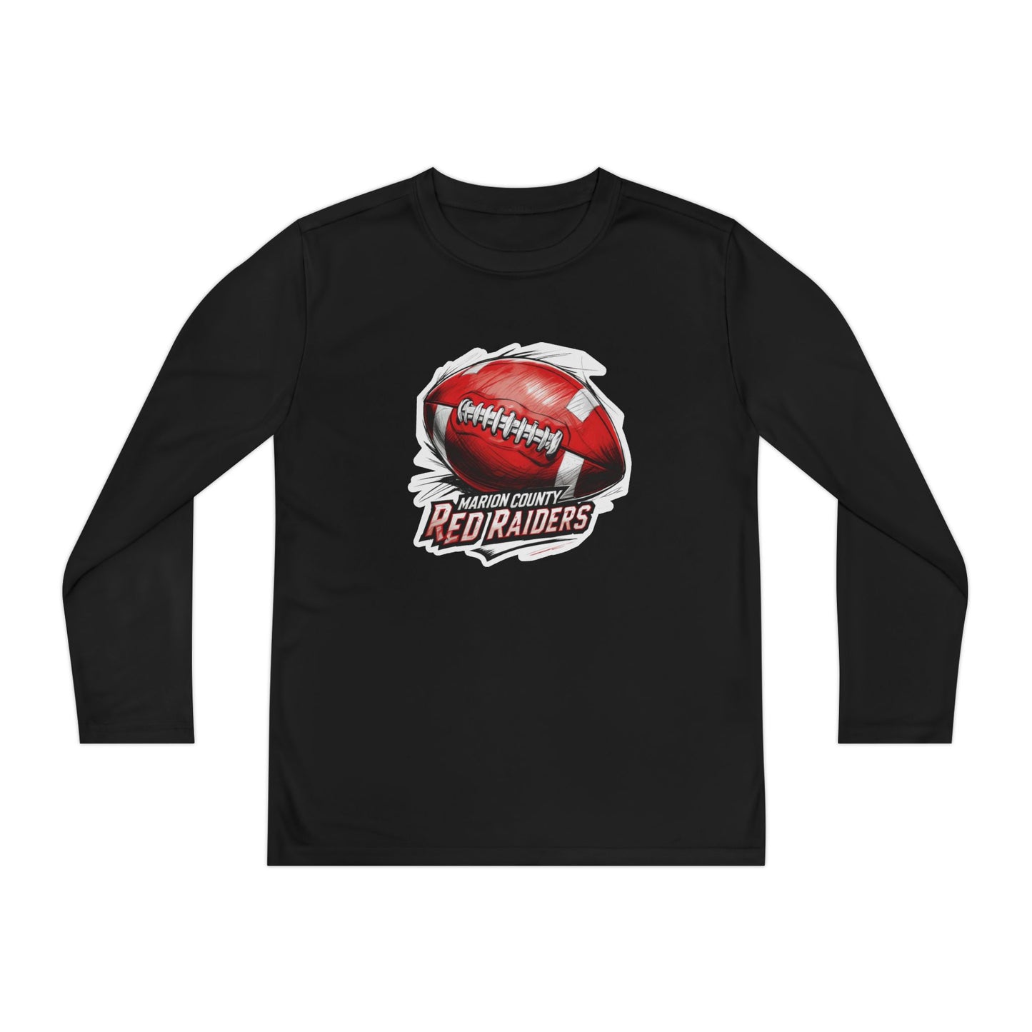 Youth Long Sleeve Tee \ Marion County Red Raiders Football \ MCF1
