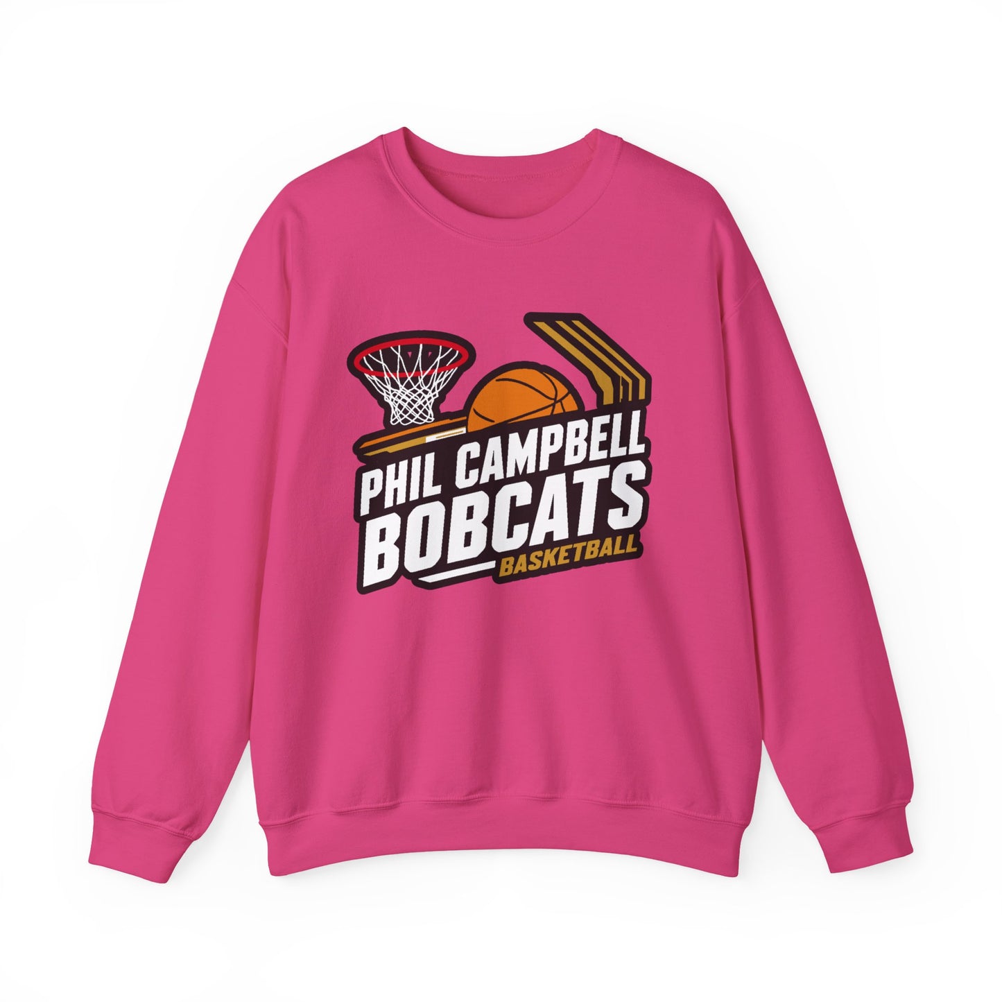 Adult Crewneck Sweatshirt \ Phil Campbell Bobcats Basketball \ PCBBK1