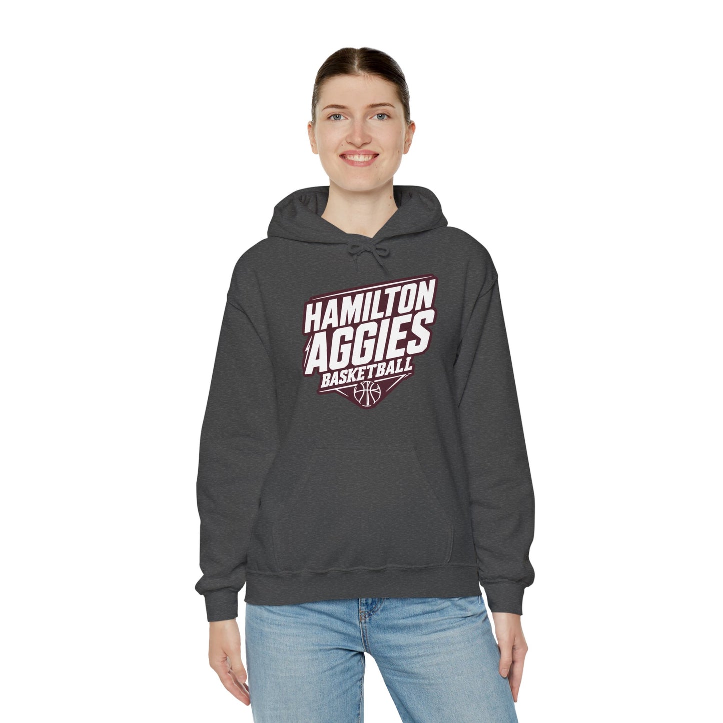 Adult Hoodie Sweatshirt \ Hamilton Aggies Basketball \ HABB2