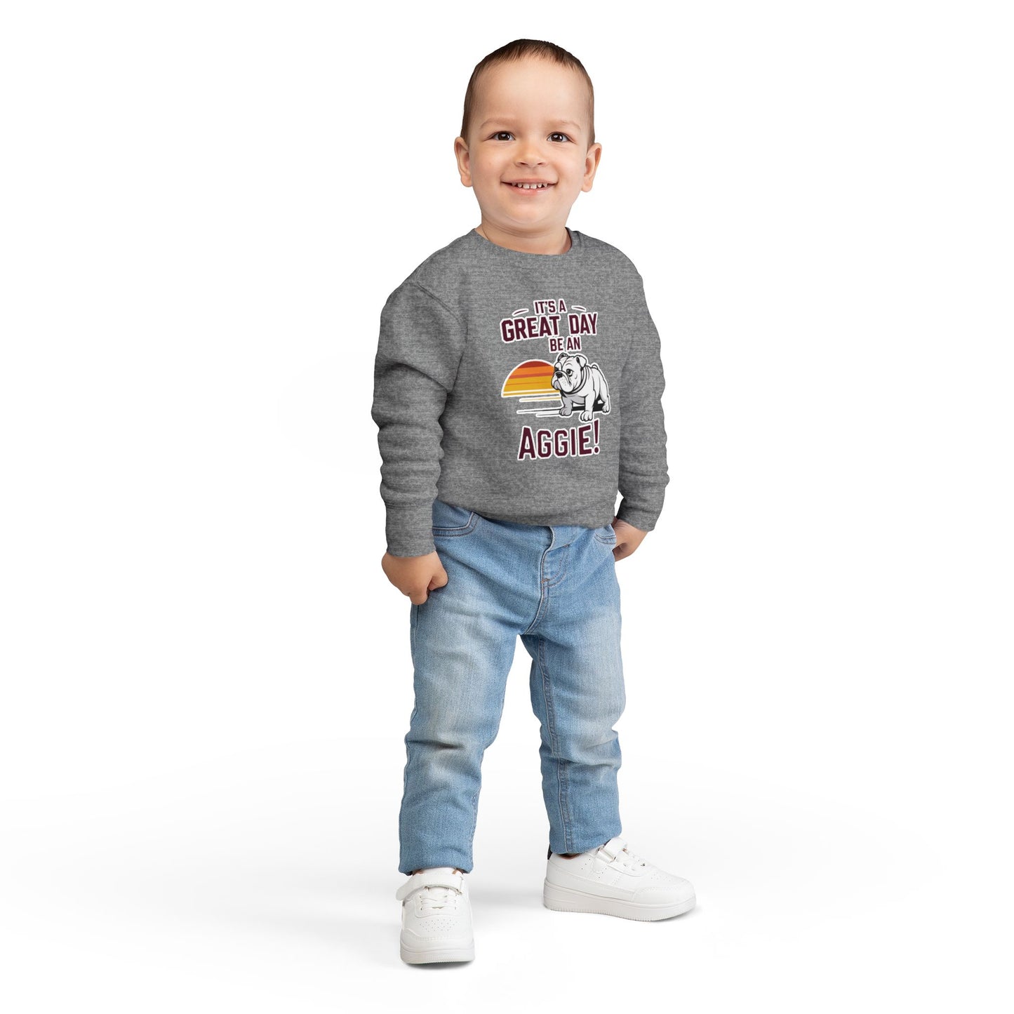 Toddler Crewneck Sweatshirt \ It's a Great Day to be an Aggie! \ GDA3