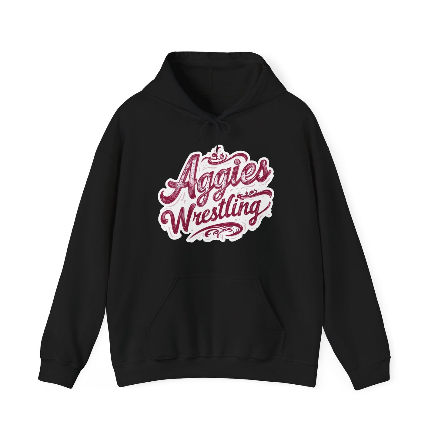 Adult Hoodie Sweatshirt \ Hamilton Aggies Wrestling \ HAWG2