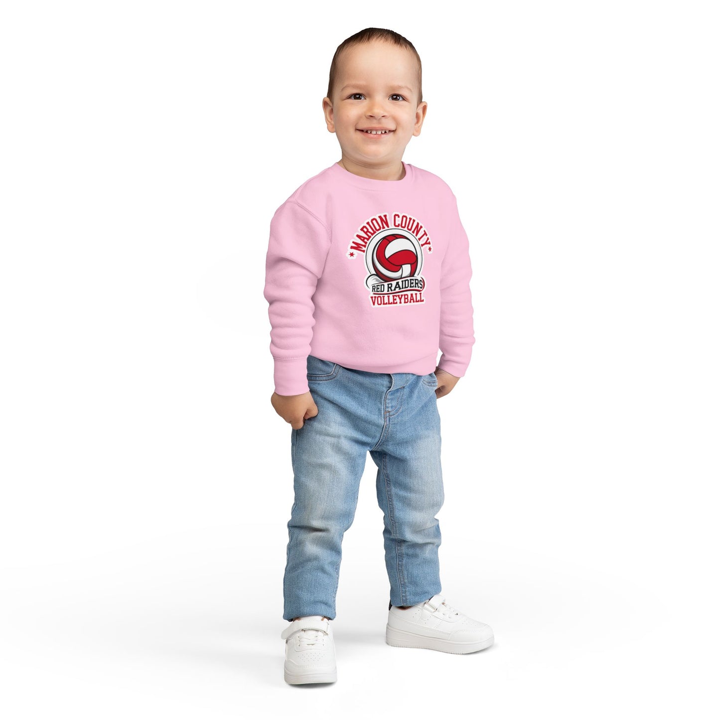 Toddler Crewneck Sweatshirt \ Marion County Red Raiders Volleyball \ MCV1