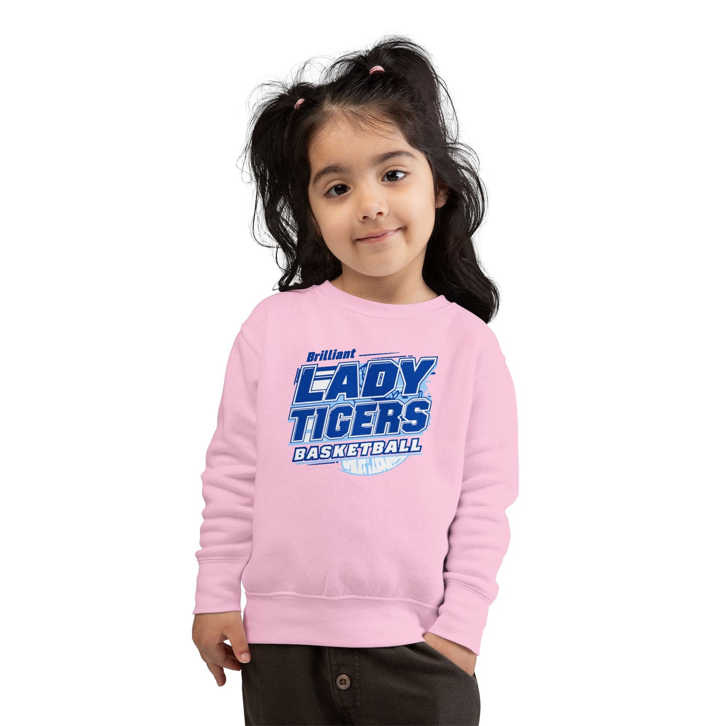 Toddler Crewneck Sweatshirt \ Brilliant Tigers Basketball \ BTBKG2