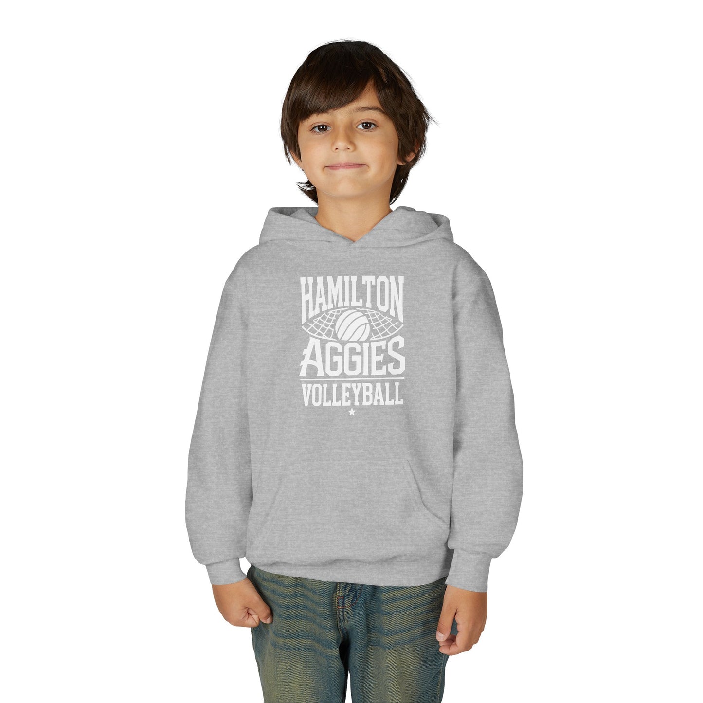 Youth Hoodie Sweatshirt \ Hamilton Aggies Volleyball \ HAV2