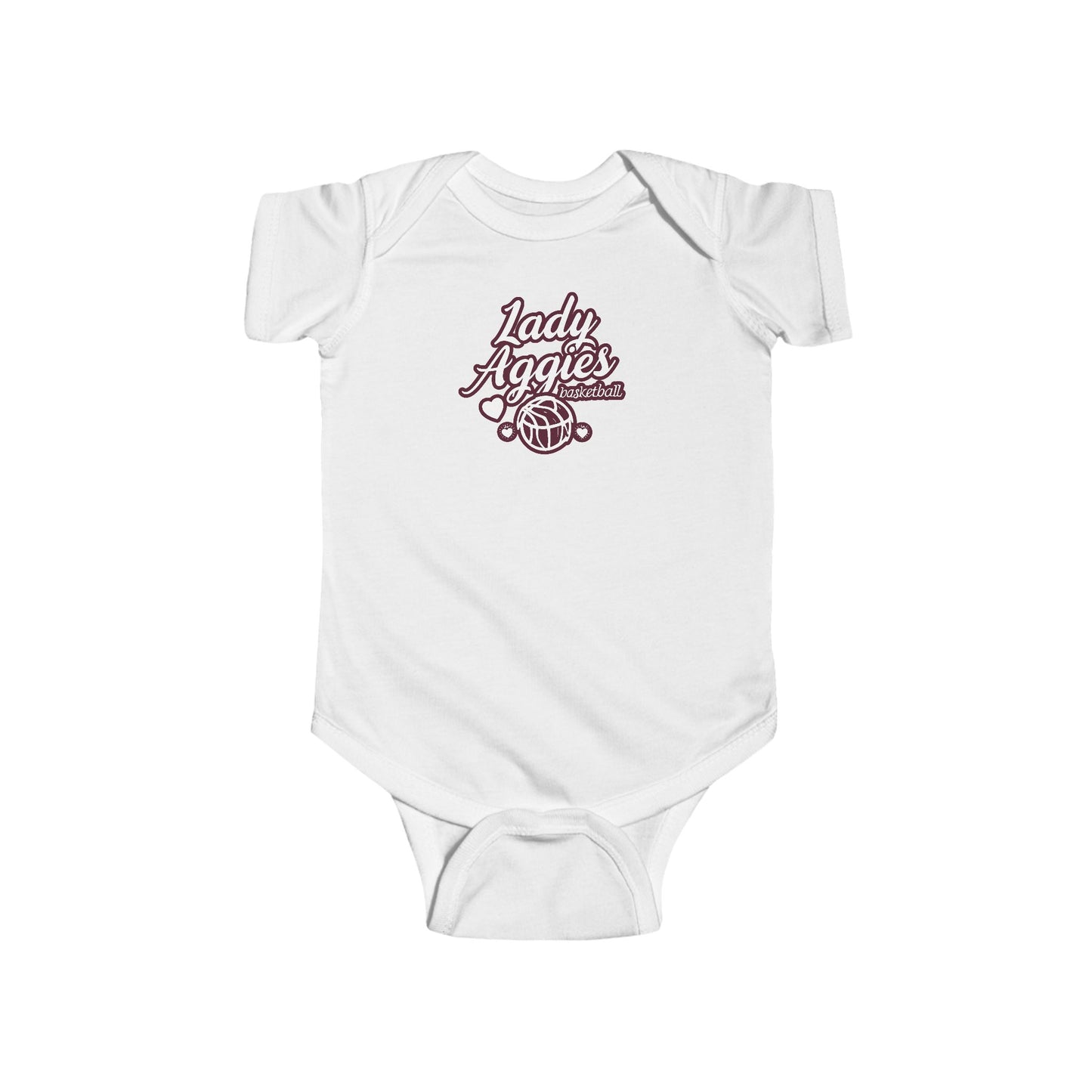 Short Sleeve Baby Bodysuit \ Hamilton Aggies Basketball \ HABBG2