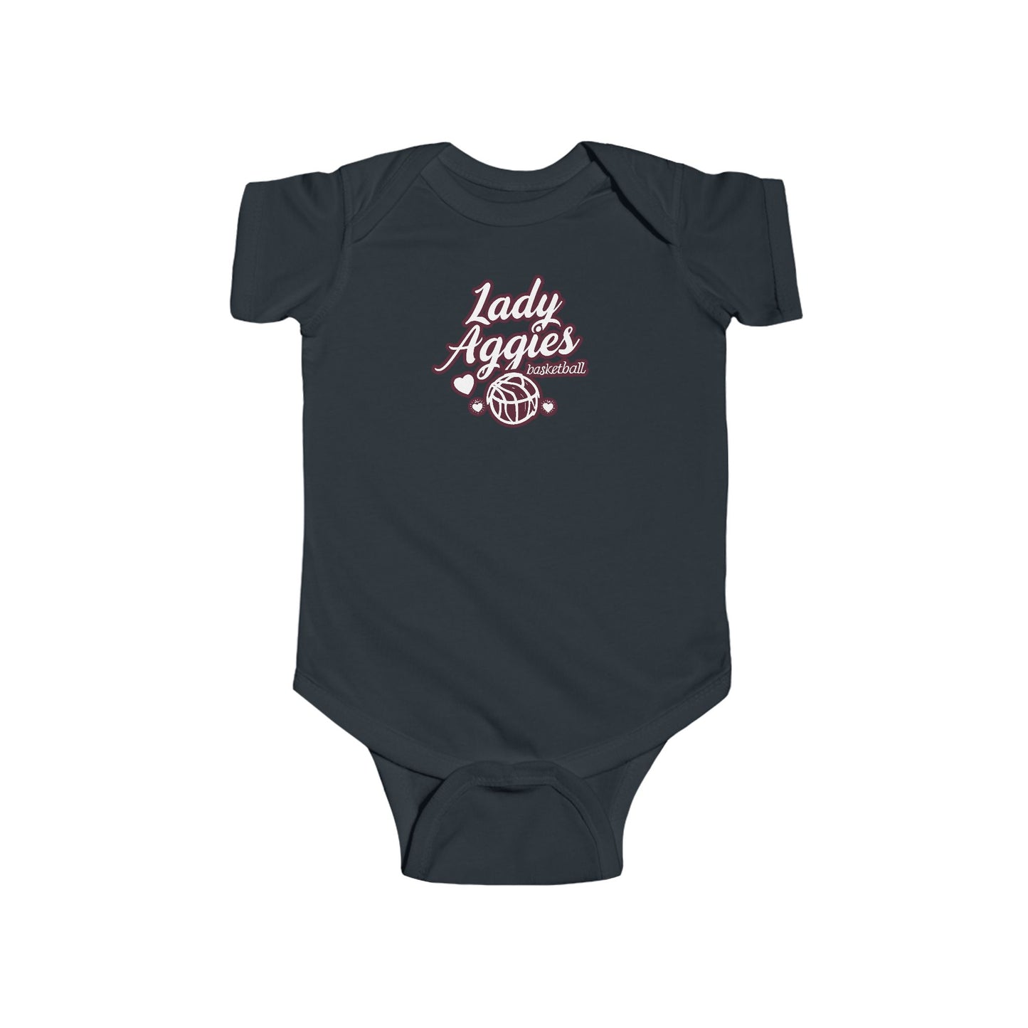 Short Sleeve Baby Bodysuit \ Hamilton Aggies Basketball \ HABKG2