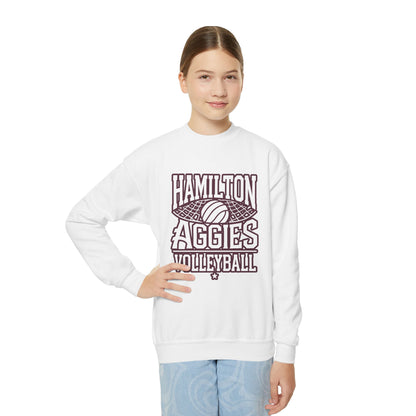 Youth Crewneck Sweatshirt \ Hamilton Aggies Volleyball \ HAV2
